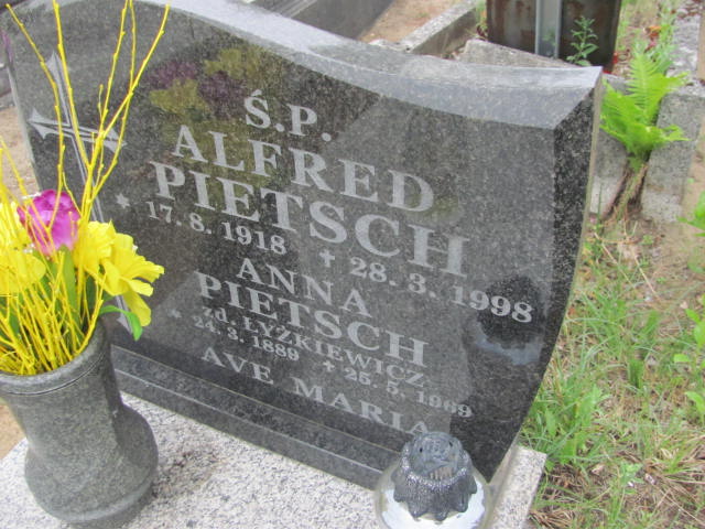 Alfred Pietsch 1918 Bydgoszcz Ewangelicki - Grobonet - Wyszukiwarka osób pochowanych