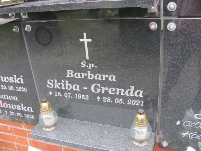 Barbara Skiba-Grenda 1953 Bydgoszcz Ewangelicki - Grobonet - Wyszukiwarka osób pochowanych