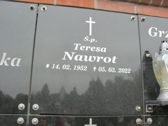 Teresa Nawrot 1952 Bydgoszcz Ewangelicki - Grobonet - Wyszukiwarka osób pochowanych