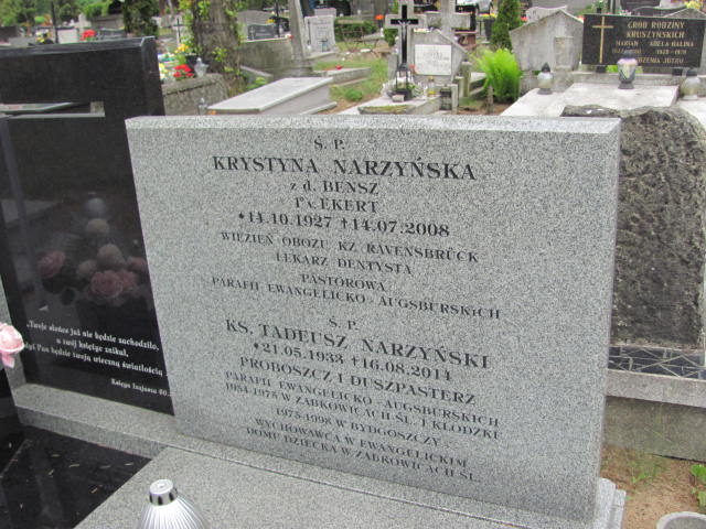 Tadeusz Narzyński 1933 Bydgoszcz Ewangelicki - Grobonet - Wyszukiwarka osób pochowanych