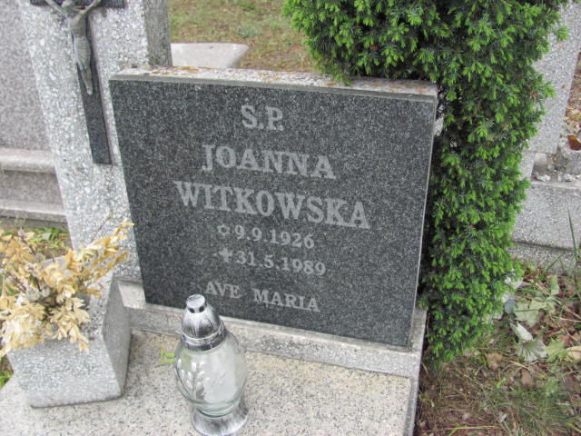 Joanna Witkowska 1926 Bydgoszcz Ewangelicki - Grobonet - Wyszukiwarka osób pochowanych